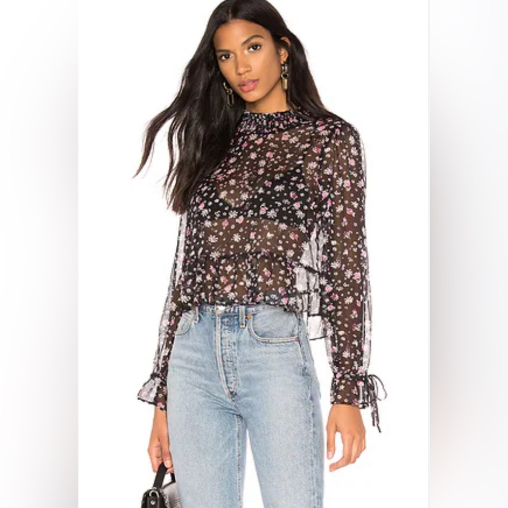 Bcbgeneration Floral Sheer blouse (Size Small)